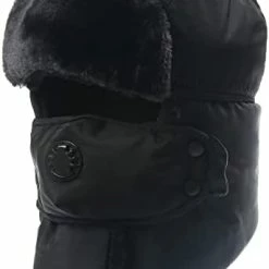 Discount 🎉 Trooper Trapper Hat W/Face Mask Windproof Water Resistant Winter Russian Hat Black 🎉 -Men Skullies & Beanies Sales 313Ud01IVrL. AC