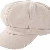 Wholesale 🧨 Women Newsboy Caps Warm Visor Beret Hat Cozy Trendy Vintage Cabbie Hat For Ladies 👧 Girls Beige 🔔