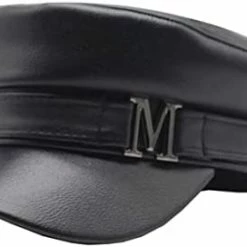 Cheapest 👍 Brcus 👩 Women Yacht Captain Sailor Hat PU Newsboy Cabbie Baker Boy Peaked Beret Cap Black#4 ⭐ -Men Skullies & Beanies Sales 31F1BAgP0hL. AC