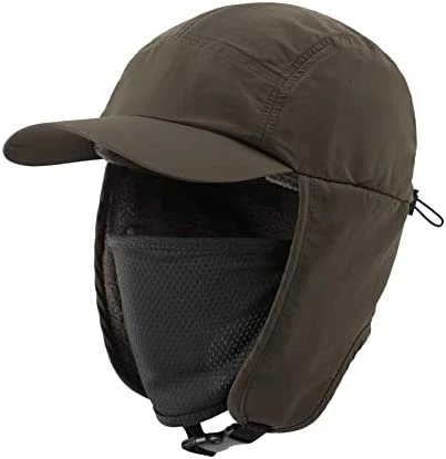 Flash Sale β¨ Home Prefer Waterproof Mens Winter Hat Fleece Lined Earflaps Visor Hat Face Cover Army Green π₯ 3 Flash Sale β¨ Home Prefer Waterproof Mens Winter Hat Fleece Lined Earflaps Visor Hat Face Cover Army Green π₯