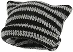 Promo 👏 Crochet Hats For 👩 Women Cat Beanie Vintage Beanies 👩 Women Fox Hat Grunge Accessories Slouchy Beanies For 👩 Women Green ✔️