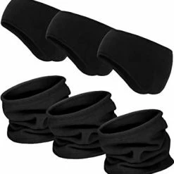 Best Sale ❤️ BBTO 6 Pieces Fleece Ear Warmers Headband Winter Neck Gaiter Grey 🥰 -Men Skullies & Beanies Sales 31LW31gPejL. AC