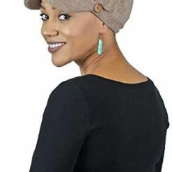 Hot Sale 🎁 Newsboy Cap For 👩 Women Cancer Headwear Chemo Hat Ladies Head Coverings Tweed Corduroy Chenille Black ❤️ -Men Skullies & Beanies Sales 31P0DecRuaL. AC