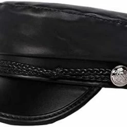 Cheapest 👍 Brcus 👩 Women Yacht Captain Sailor Hat PU Newsboy Cabbie Baker Boy Peaked Beret Cap Black#4 ⭐ -Men Skullies & Beanies Sales 31V5N1MA8LL. AC