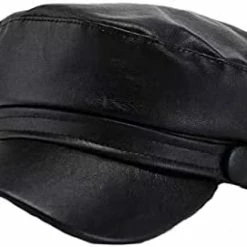 Cheapest 👍 Brcus 👩 Women Yacht Captain Sailor Hat PU Newsboy Cabbie Baker Boy Peaked Beret Cap Black#4 ⭐ -Men Skullies & Beanies Sales 31VMMNfL81L. AC