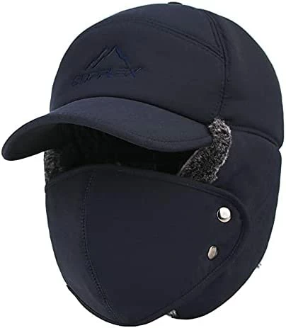 Best Sale 👍 3 In 1 Winter Warm Facemask Cap, Bomber Hat With Full Face Ear Flap, Men Trapper Hat With Fur Lined Black Aviator Hat ⭐ 4 Best Sale 👍 3 In 1 Winter Warm Facemask Cap, Bomber Hat With Full Face Ear Flap, Men Trapper Hat With Fur Lined Black Aviator Hat ⭐ - Image 2