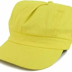 Best deal 👍 Womens Newsboy Hat - 8 Panels 100% Cotton Vintage Cabbie Hat With Elastic Back Yellow 🔔 -Men Skullies & Beanies Sales 31yvj38VCXS. AC