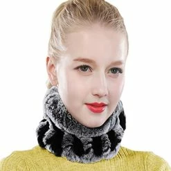 Discount 🎁 Forssils Real Rabbit Fur Headband Scarf For 👩 Women Knitted 👩 Womens Fur Neck Warmer Fur Hat Red 😀 -Men Skullies & Beanies Sales 410k1BF 5JL. AC