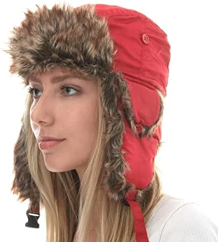 Outlet π The Hat Depot Winter Bomber Safety Reflective Faux Fur Aviator Kids & Adult Trapper Hat Snow Ski Trooper Hat 1. Plain - Blaze Orange π 7 Outlet π The Hat Depot Winter Bomber Safety Reflective Faux Fur Aviator Kids & Adult Trapper Hat Snow Ski Trooper Hat 1. Plain - Blaze Orange π - Image 5