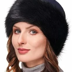 New 🧨 Futrzane Faux Fur Trimmed Winter Hat For 👩 Women - Classy Russian Hat With Fleece Brown - Hazel Wolf 🛒 -Men Skullies & Beanies Sales 412O2JN9MJL. AC