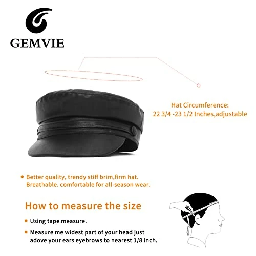 Coupon 👍 EOZY 👩 Women Fashion Newsboy Cap PU Leather Cabbie Sailor Fiddler Bakerboy Flat Gatsby Visor Beret Autumn Spring Winter Hats Black 🛒 8 Coupon 👍 EOZY 👩 Women Fashion Newsboy Cap PU Leather Cabbie Sailor Fiddler Bakerboy Flat Gatsby Visor Beret Autumn Spring Winter Hats Black 🛒 - Image 6