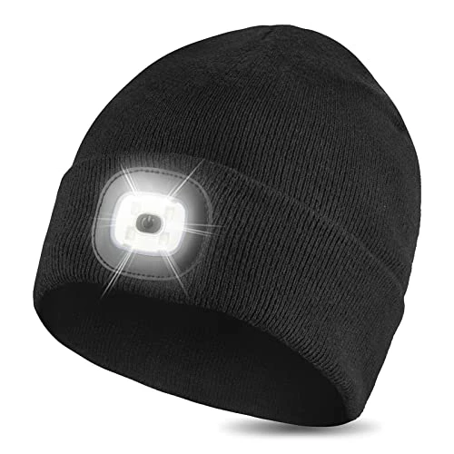Flash Sale ๐ GAFres LED Beanie With Light, Unisex Rechargeable Led Headlamp Hat, Warm Knit Hat For Winter Safety, Head Light For Outdoor ๐ Dog Walking๏ผGifts For Men ๐ฉ Women Dad Black โ 3 Flash Sale ๐ GAFres LED Beanie With Light, Unisex Rechargeable Led Headlamp Hat, Warm Knit Hat For Winter Safety, Head Light For Outdoor ๐ Dog Walking๏ผGifts For Men ๐ฉ Women Dad Black โ