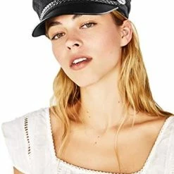 Flash Sale ⌛ WETOO 👩 Women Fiddler Cap Newsboy Hat Visor Beret Cap Paperboy Gatsby Hat A1-black 🥰 -Men Skullies & Beanies Sales 414e8NK XL. AC