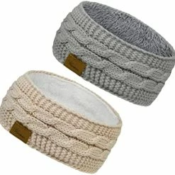 Outlet 🤩 2 Pack Ear Warmer Headband 👩 Women Winter Cable Knit Headband Twist Fuzzy Fleece Lined Gifts Stocking Stuffers For Mom Deep Black, Beige ❤️ 23 Outlet 🤩 2 Pack Ear Warmer Headband 👩 Women Winter Cable Knit Headband Twist Fuzzy Fleece Lined Gifts Stocking Stuffers For Mom Deep Black, Beige ❤️ -Men Skullies & Beanies Sales 4159DwyPevL. AC