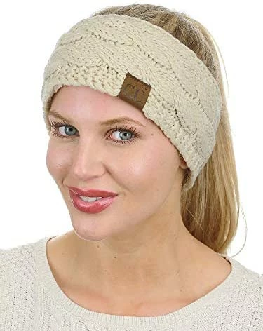 Cheap ๐งจ C.C Soft Stretch Winter Warm Cable Knit Fuzzy Lined Ear Warmer Headband Ombre Oatmeal โญ 16 Cheap ๐งจ C.C Soft Stretch Winter Warm Cable Knit Fuzzy Lined Ear Warmer Headband Ombre Oatmeal โญ - Image 14