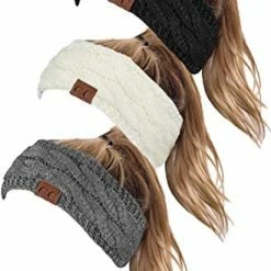 Wholesale 🎉 Funky Junque Cable Knit Fuzzy Lined Head Wrap Headband Ear Warmer A Confetti Oatmeal Design ⭐ -Men Skullies & Beanies Sales 415ysahpMiL. AC