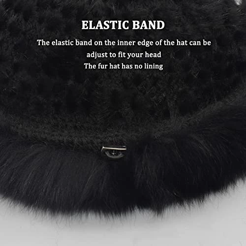 Outlet βοΈ YXCFEWD Mink Hat Real Fur Hat Knit Furry π© Womens Russian Hat Fur Hat For π© Women With Elastic Beret Brown π 6 Outlet βοΈ YXCFEWD Mink Hat Real Fur Hat Knit Furry π© Womens Russian Hat Fur Hat For π© Women With Elastic Beret Brown π - Image 4