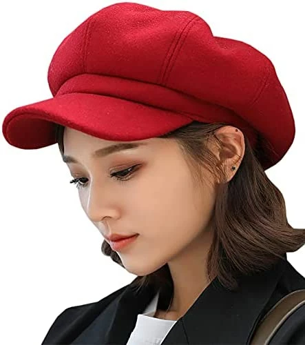 Brand new ๐คฉ Newsboy Hats For ๐ฉ Women, ๐ฉ Women Newsboy Hats Winter Felt Retro Solid Color Fashion All-Match Newsboy Cap A Burgundy ๐ 9 Brand new ๐คฉ Newsboy Hats For ๐ฉ Women, ๐ฉ Women Newsboy Hats Winter Felt Retro Solid Color Fashion All-Match Newsboy Cap A Burgundy ๐ - Image 7