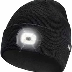 Cheap ✨ Etsfmoa Unisex Beanie Hat With The Light Gifts For Men Dad Father USB Rechargeable Caps Olive Green ⌛