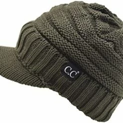 Promo 🔔 C.C Trendy Warm Oversized Chunky Soft Oversized Ribbed Slouchy Knit Hat With Visor Brim 🍬 Candy Pink ❤️ -Men Skullies & Beanies Sales 417guM xlsL. AC