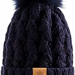 Best Pirce 🌟 PAGE ONE 👩 Womens Winter Ribbed Beanie Crossed Cap Chunky Cable Knit Pompom Soft Warm Hat Mixed Light Grey 💯 -Men Skullies & Beanies Sales 418J2 7QISL. AC