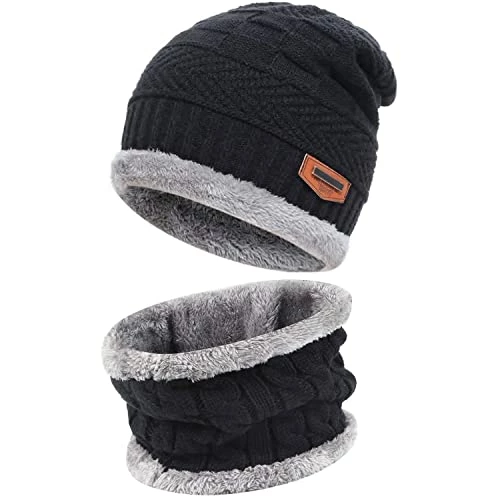 Best reviews of π Mens π© Womens Winter Beanie Hat Scarf Set Warm Knit Hat Thick Fleece Lined Winter Cap Neck Warmer For Men π© Women B Black π 3 Best reviews of π Mens π© Womens Winter Beanie Hat Scarf Set Warm Knit Hat Thick Fleece Lined Winter Cap Neck Warmer For Men π© Women B Black π