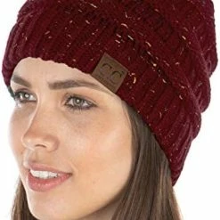 Promo 🛒 Funky Junque Exclusives 👩 Womens Beanie Solid Ribbed Knit Hat Warm Soft Skull Cap Denim - Confetti 🔔 -Men Skullies & Beanies Sales 418hzKW8ANL. AC