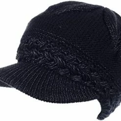 Cheap 👏 BYOS 👩 Womens Winter Chic Cable Warm Fleece Lined Crochet Knit Hat W/Visor Newsboy Cabbie Cap Dk.gray Bow 🛒 -Men Skullies & Beanies Sales 419oKokwCwL. AC
