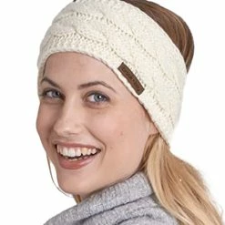 Best deal 😀 Brook + Bay 👩 Womens Winter Ear Warmer Headband - Fleece Lined Cable Knit Ear Band Covers For Cold Weather - Soft & Stretchy Head Wrap Rose 🔔 -Men Skullies & Beanies Sales 419tEKYhe5L