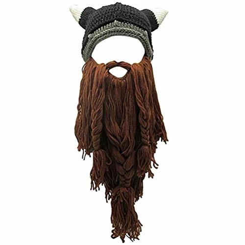 New โจ Creative Barbarian Knit Beard Hat Funny Knit Hat Wig Beanie Hat Beard Facemask V-brown ๐ 3 New โจ Creative Barbarian Knit Beard Hat Funny Knit Hat Wig Beanie Hat Beard Facemask V-brown ๐