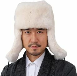 Best deal 👏 Valpeak Mens Fur Hat Rabbit Fur Russian Ushanka Hats Earflap Trapper Hat For Winter Black 😉 -Men Skullies & Beanies Sales 41CmLk2vkiL. AC