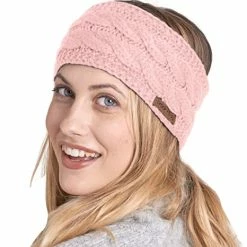 Best deal 😀 Brook + Bay 👩 Womens Winter Ear Warmer Headband - Fleece Lined Cable Knit Ear Band Covers For Cold Weather - Soft & Stretchy Head Wrap Rose 🔔 -Men Skullies & Beanies Sales 41DmGR9g L