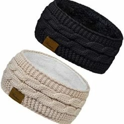 Outlet 🤩 2 Pack Ear Warmer Headband 👩 Women Winter Cable Knit Headband Twist Fuzzy Fleece Lined Gifts Stocking Stuffers For Mom Deep Black, Beige ❤️ 24 Outlet 🤩 2 Pack Ear Warmer Headband 👩 Women Winter Cable Knit Headband Twist Fuzzy Fleece Lined Gifts Stocking Stuffers For Mom Deep Black, Beige ❤️ -Men Skullies & Beanies Sales 41HTWXkXoVL. AC