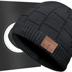 Cheapest ❤️ Bluetooth Beanie Hat Headphones Unique Tech Gifts Stocking Stuffer Black 🎁
