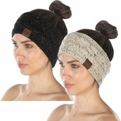 Cheap 🎉 Funky Junque Exclusives 👩 Womens Head Wrap Lined Headband Stretch Knit Ear Warmer Grey, Black, Beige, French Beige - 4 Tone Mix 🎁 -Men Skullies & Beanies Sales 41IwapkqBL. AC