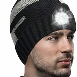 Budget 🛒 HIGHEVER LED Beanie Hat With Lights, Gifts For Men 👩 Women Stocking Stuffers For Men ❄ Christmas 🥳 Birthday Gift Idea For Dad Husband Him Teens Adults, Soft Warm Cap With Headlamp For Fishing Camping Walking Dark Blue & Grey _ No Lining 😍 -Men Skullies & Beanies Sales 41J0yzxEIiL. AC 1