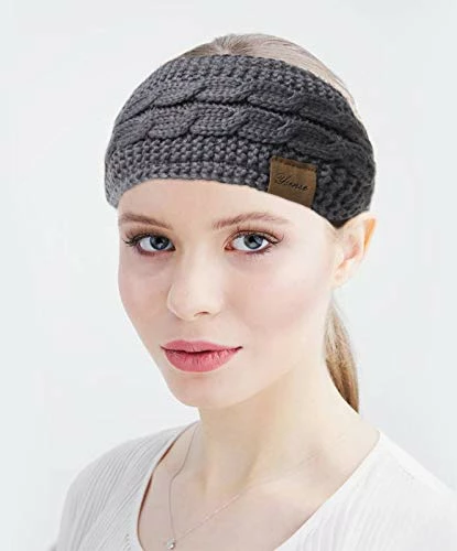 Outlet 🤩 2 Pack Ear Warmer Headband 👩 Women Winter Cable Knit Headband Twist Fuzzy Fleece Lined Gifts Stocking Stuffers For Mom Deep Black, Beige ❤️ 7 Outlet 🤩 2 Pack Ear Warmer Headband 👩 Women Winter Cable Knit Headband Twist Fuzzy Fleece Lined Gifts Stocking Stuffers For Mom Deep Black, Beige ❤️ - Image 5