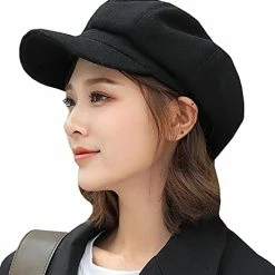 Brand new π€© Newsboy Hats For π© Women, π© Women Newsboy Hats Winter Felt Retro Solid Color Fashion All-Match Newsboy Cap A Burgundy π