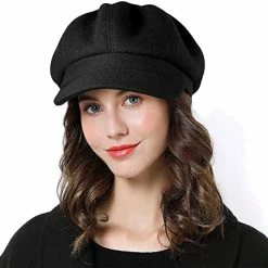 Brand new 😉 Sumolux 👩 Women Beret Newsboy Hat French Wool Cap Classic Autumn Spring Winter Navy Blue ✔️ -Men Skullies & Beanies Sales 41MItsOD fL. AC
