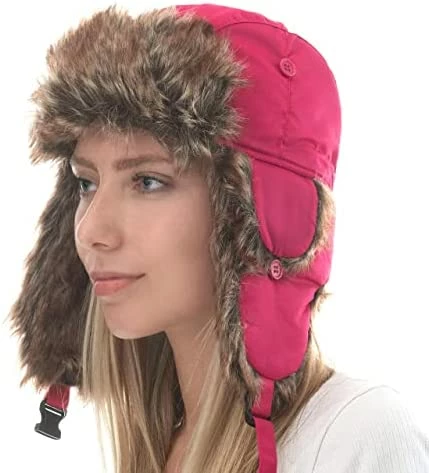 Outlet π The Hat Depot Winter Bomber Safety Reflective Faux Fur Aviator Kids & Adult Trapper Hat Snow Ski Trooper Hat 1. Plain - Blaze Orange π 5 Outlet π The Hat Depot Winter Bomber Safety Reflective Faux Fur Aviator Kids & Adult Trapper Hat Snow Ski Trooper Hat 1. Plain - Blaze Orange π - Image 3