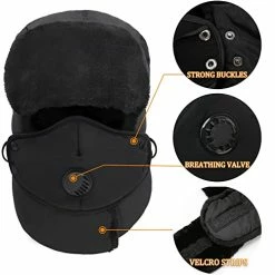 Cheapest 🧨 Winter Trapper Hat For Men & 👩 Women, Trooper Hunting Russian Fur Hat With Ear Flap & Mask Ushanka Aviator Hat For Cold Weather Dark Blue 🎁 -Men Skullies & Beanies Sales 41N1asne7jL