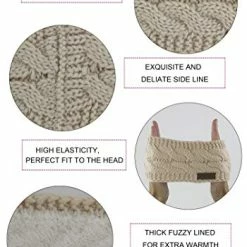 Coupon 😍 Muryobao 👩 Women Winter Warm Headband Fuzzy Fleece Lined Thick Cable Knit Head Wrap Ear Warmer 2 Pack (black & White) 🔔 -Men Skullies & Beanies Sales 41Nakkr8lIL