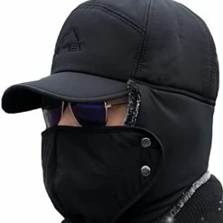 Promo βοΈ Winter 3 In 1 Thermal Fur Lined Trapper Bomber Hat With Ear Flap Face Warmer Windproof βΎ Baseball Ski Cap 3-in-1 Grey π§¨