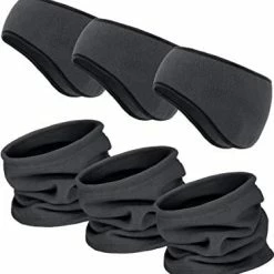 Best Sale ❤️ BBTO 6 Pieces Fleece Ear Warmers Headband Winter Neck Gaiter Grey 🥰 -Men Skullies & Beanies Sales 41PRPQAEf6L. AC