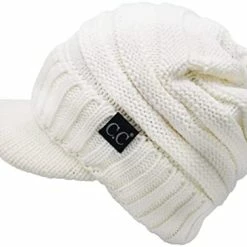 Promo 🔔 C.C Trendy Warm Oversized Chunky Soft Oversized Ribbed Slouchy Knit Hat With Visor Brim 🍬 Candy Pink ❤️ -Men Skullies & Beanies Sales 41QSLNx8bpL. AC