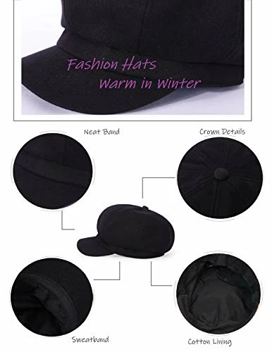 Outlet π€© TOPHOPE 8 Panels Newsboy Caps For π© Women Cotton Wool Blended Cabbie Hat Gatsby Ivy Beret With Visor Grass π 5 Outlet π€© TOPHOPE 8 Panels Newsboy Caps For π© Women Cotton Wool Blended Cabbie Hat Gatsby Ivy Beret With Visor Grass π - Image 3