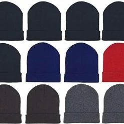 Cheapest 🌟 12 Pack Winter Beanie Hats For Men 👩 Women, Warm Cozy Knitted Cuffed Skull Cap, Wholesale 12 Pack Gray 🌟 -Men Skullies & Beanies Sales 41ST02HmHYL. AC