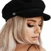 New ✨ Womens Newsboy Cap Wool Winter Hats Baker Boy Hats Adjustable For Ladies Black-5 😍 -Men Skullies & Beanies Sales 41TIr1p3zoL. AC