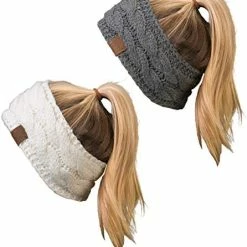 Wholesale 🎉 Funky Junque Cable Knit Fuzzy Lined Head Wrap Headband Ear Warmer A Confetti Oatmeal Design ⭐ -Men Skullies & Beanies Sales 41V cKc4JtL. AC