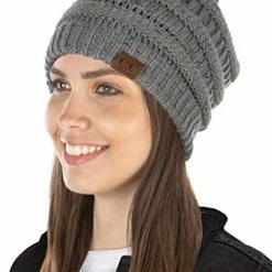 Promo 🛒 Funky Junque Exclusives 👩 Womens Beanie Solid Ribbed Knit Hat Warm Soft Skull Cap Denim - Confetti 🔔 -Men Skullies & Beanies Sales 41VuPpmrrnL. AC
